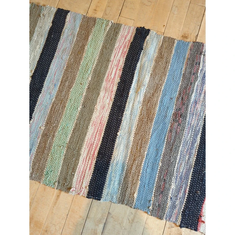 Antique Imported Swedish HandMade Rag Rug Runner (24‎ x 181 inches )